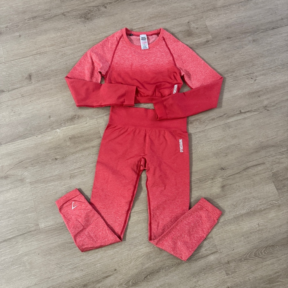 Gymshark Red Leggings and Crop Top Set